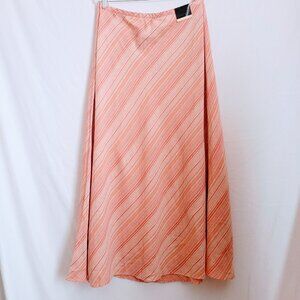 Lane Bryant Linen Blend Pink Striped Maxi Skirt Size 18/20